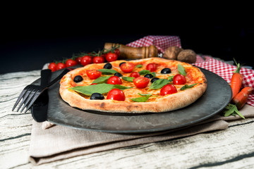 tasty pizza on a the table