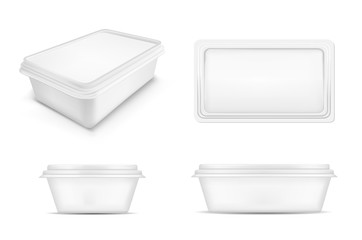 White packaging with lid for food