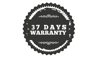 37 days warranty icon vintage rubber stamp guarantee