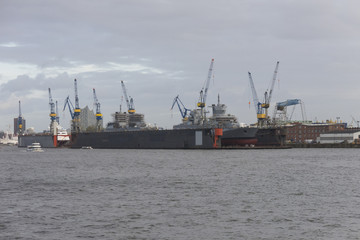 Cargo traffic in Hamburg. It's the central hub for trade with Eastern & Northern Europe.