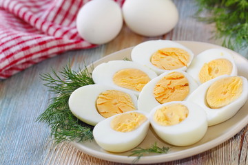 Boiled eggs for salad