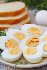 Boiled eggs for salad
