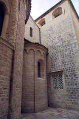 part of a historic building with a window in Kotor