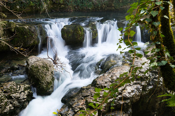 Fototapeta na wymiar Waterfall in Martvili Canyon, Georgia