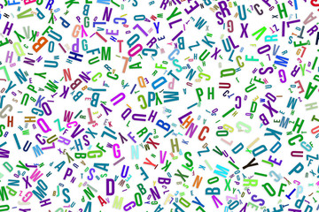 Alphabets letters from A to Z, word cloud