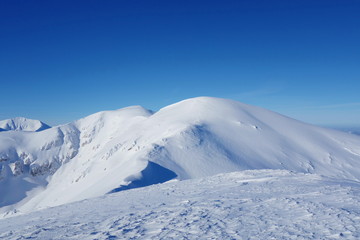 Top of Kopa Kondracka during winter, Zakopane, Tatry mountains, Poland