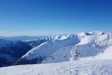 Fototapeta premium Top of Kopa Kondracka during winter, Zakopane, Tatry mountains, Poland