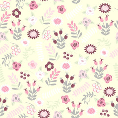 Seamless floral pattern in vector