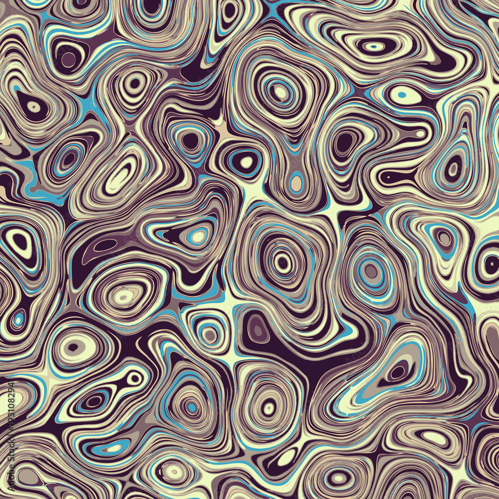 Poster Abstract vector background. Curved irregular lines. Pattern based on fractal image.