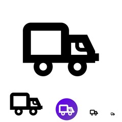 Shipping icon for business, e-commerce. Vector line truck icon of different sizes 192px, 108px, 48px, 24px for web design and design of mobile applications.