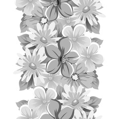 Fototapeta na wymiar abstract monochrome seamless pattern of flowers. for card designs, greeting cards, birthday invitations, Valentine's day, party, holiday.