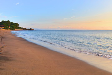 Fototapeta na wymiar Sunset view in Sengigi Beach, Lombok Island, Indonesia
