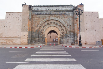 Ancient gate to the old medina district in Marrakech