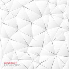 Abstract white paper triangle background. Vector illustration.