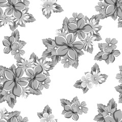 abstract monochrome seamless pattern of flowers. for card designs, greeting cards, birthday invitations, Valentine's day, party, holiday.