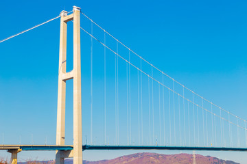 Ulsan harbor bridge with blue sky in Ulsan, Korea