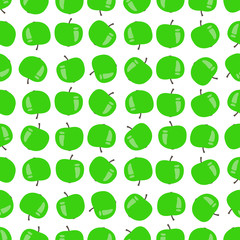 Seamless pattern of apples, vector illustration on a white background.