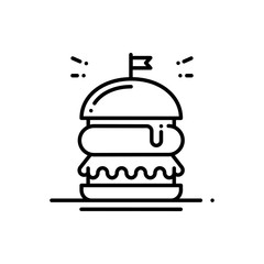 Burger line icon. Hamburger sign and symbol. Fast food.