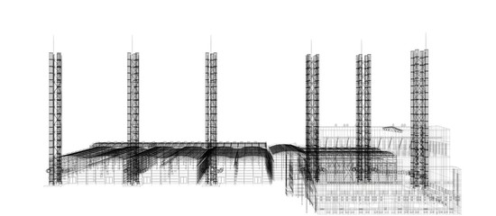 Fabbrica, Industria, Ciminiere, Siderurgica, Illustrazione 3d