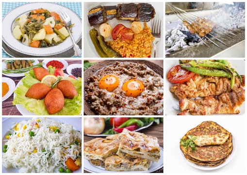 Turkish foods collage