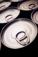 Cans close up