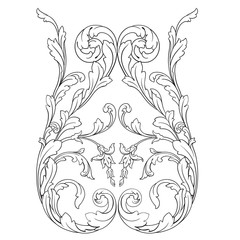 Classical baroque vector of vintage element for design. Decorative design element filigree calligraphy vector. You can use for wedding decoration of greeting card and laser cutting.