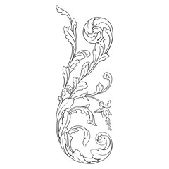 Classical baroque vector of vintage element for design. Decorative design element filigree calligraphy vector. You can use for wedding decoration of greeting card and laser cutting.