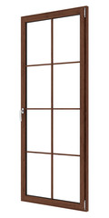 brown wooden window isolated on white background