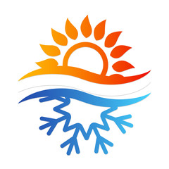 Snowflake and sun symbol