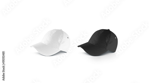 Download "Blank black and white lying baseball cap mockup set, side ...