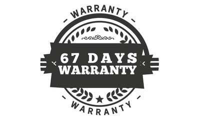 Fototapeta na wymiar 67 days warranty icon vintage rubber stamp guarantee