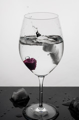 water splashing from glass isolated on white background