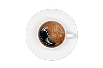 coffee cup isolated top view on white background