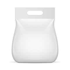 Blank Food Flexible Pouch Sachet Bag. Mock Up, Template. Illustration Isolated On White Background. Ready For Your Design. Product Packaging. Vector EPS10