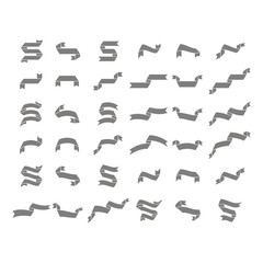 monochrome set with vector banners ribbons for your design
