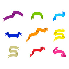 monochrome set with vector banners ribbons for your design