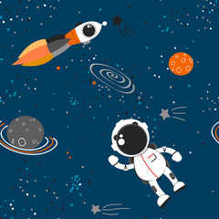 Space theme seamless pattern.