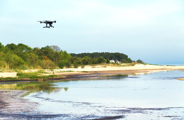 Fototapeta na wymiar Dron on coastline.