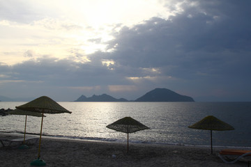 Seaside town of Turgutreis and spectacular sunsets 