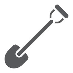 Shovel glyph icon, farming and agriculture, garden tool sign vector graphics, a solid pattern on a white background, eps 10.