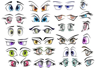 Rolgordijnen De complete set van de getekende ogen voor jou ontwerp © liusa