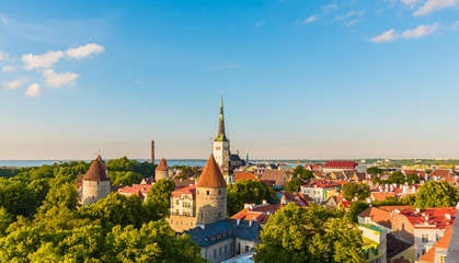 Panorama Panoramic Scenic View Landscape Old City Town Tallinn In Estonia