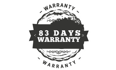 83 days warranty icon vintage rubber stamp guarantee
