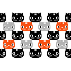 Seamless pattern with Cute Cats. Funny lovely Cats. Cloth design, wallpaper. Textile rapport.