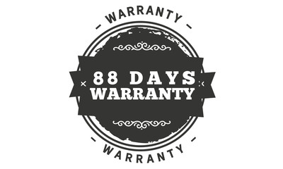 88 days warranty icon vintage rubber stamp guarantee