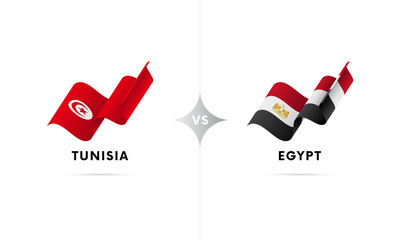 Tunisia versus Egypt. Football. Vector illustration.