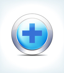 Blue Icon Button Hospital Cross, Healthcare & Pharma