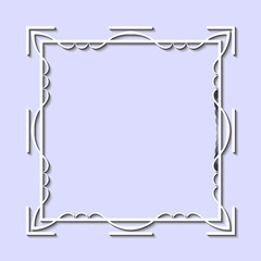Vintage retro white frame in Art Deco style. Template for design