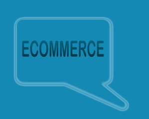 Concept of e-commerce with the word ecommerce. Illustration.