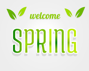 Welcome spring green letters